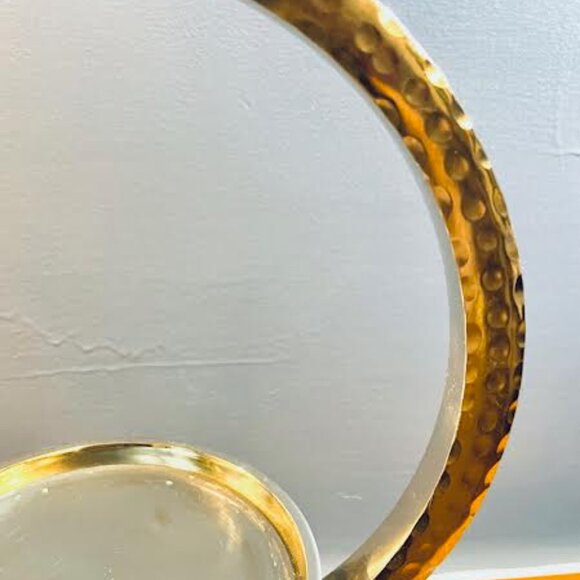 Beautiful Silverplate Circular Hammered Candle Holder, Centerpiece Candle Holder - Picture 7 of 12